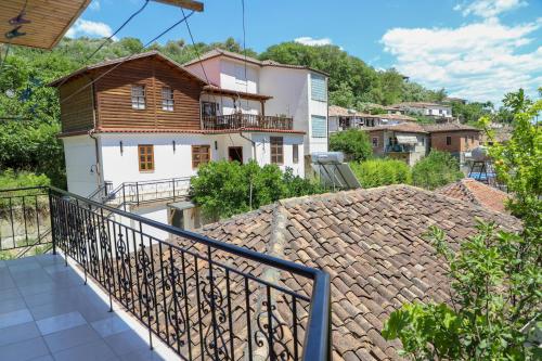 a view from the balcony of a house at Vila Vreko in Berat