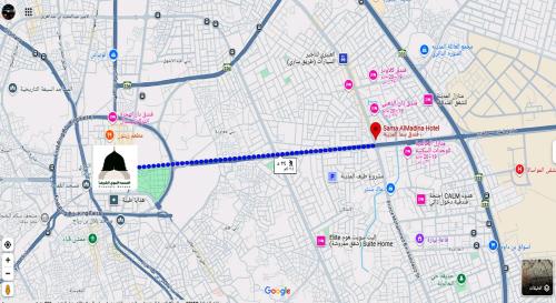 a map of the city of philadelphia with a marker at فندق سما المدينة in Al Madinah
