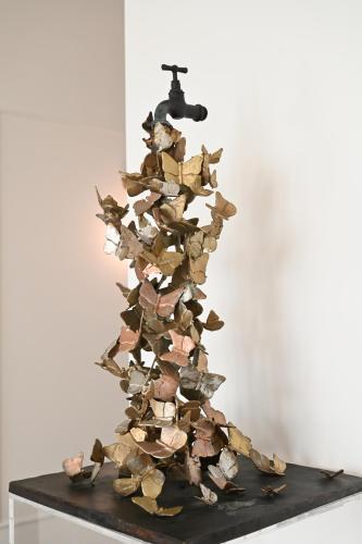 a christmas tree made out of shells on a table at Spazio83 Comfort Rooms in Fisciano
