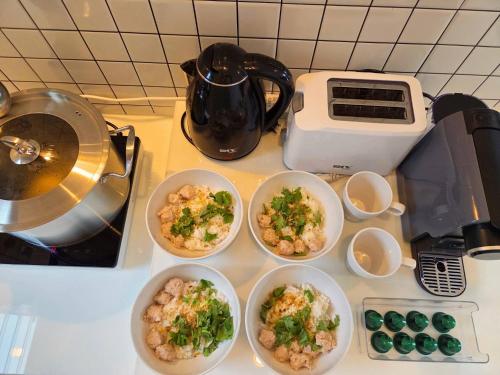 Mad i villaen eller i nærheden