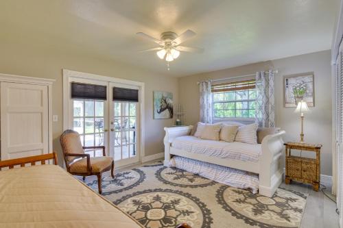 a bedroom with a bed and a ceiling fan at 16 Mi to Fort Lauderdale Florida Escape with Pool! in Plantation