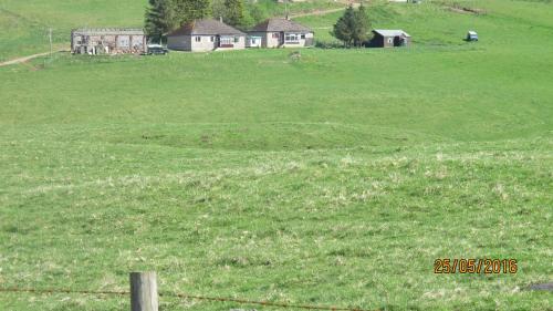a field of green grass with houses in the background at Scotland Paradise Relax Accommodation by Shooting Club Kirriemuir in Balintore