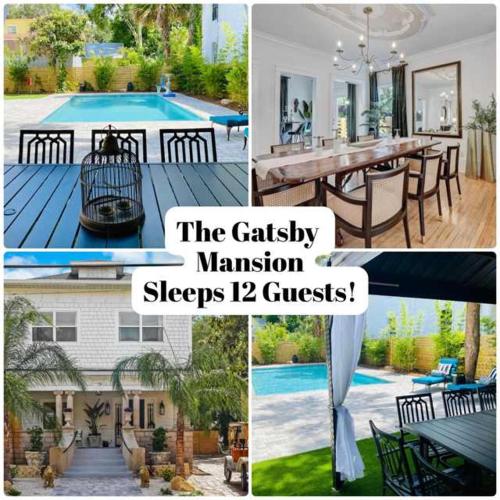 a collage of photos of a mansion with a pool at The Gatsby Mansion Heated Pool Heart of Town in St. Augustine