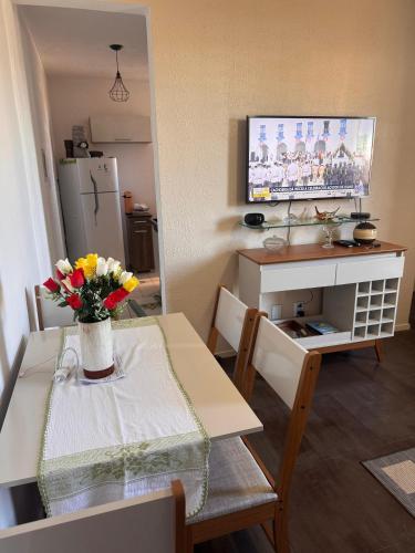 Dapur atau dapur kecil di Apartamento proximo a praia em Ilhéus