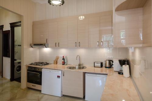 Dapur atau dapur kecil di TiflisLux Apartment - Chaikovski
