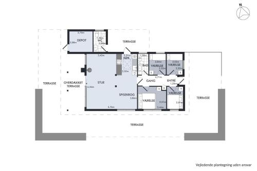 a floor plan of a house at Nice Home In Knebel With 4 Bedrooms And Wifi in Knebel