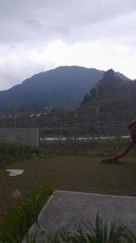 a view of a field with a mountain in the background at Fatimah Pancar View in Cimandala