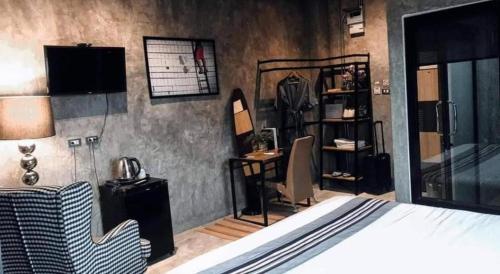 Кухня или мини-кухня в Theloft boutique nakhonpanom
