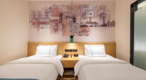Letto o letti in una camera di City Comfort Inn Jinan West Station Shandong International Convention and Exhibition