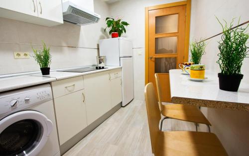 Kuchyň nebo kuchyňský kout v ubytování Apartamentos Albero