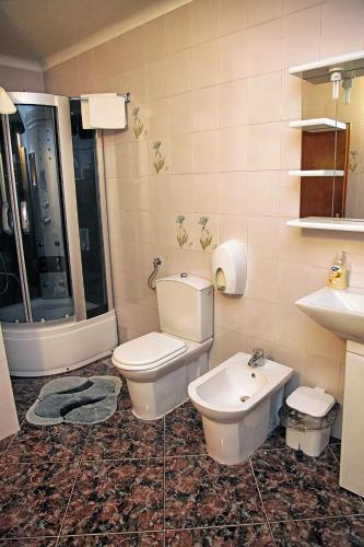 a bathroom with a toilet and a sink at DCK Apartments in Kostrena