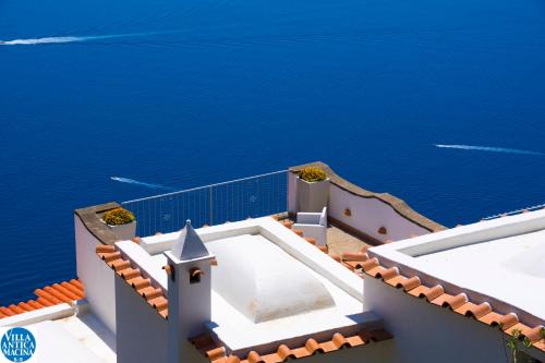 a view of the ocean from the top of a building at Villa Antica Macina in Positano
