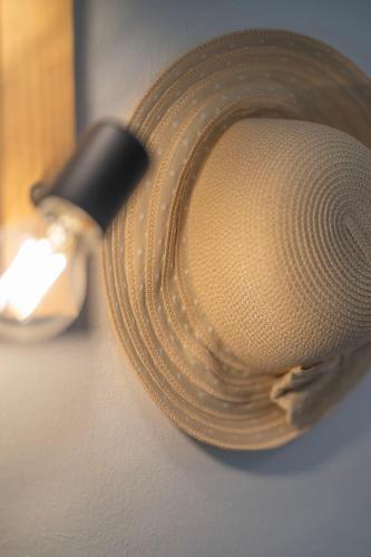 a close up of a light on a wall at SKYROS AVRA Residences in Skiros