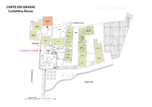 a plan of the colcliffe data centre at Corte Dei Granai Meeting & SPA - Raro Rooms Collection in Maglie
