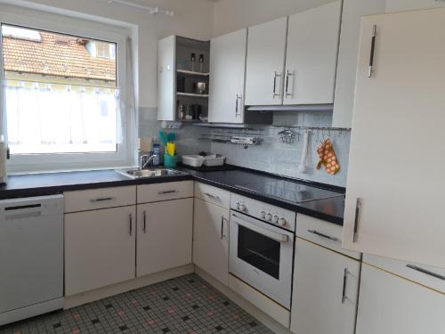 Kuchyň nebo kuchyňský kout v ubytování Ferienhaus Falkenstein