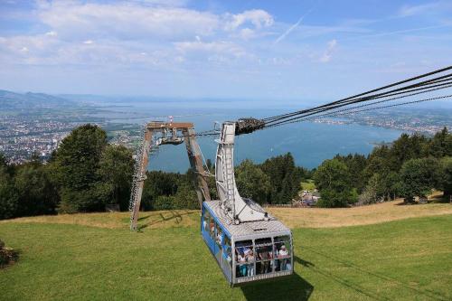a group of people riding on a ski lift at Ferienhaus Sandra in Hörbranz