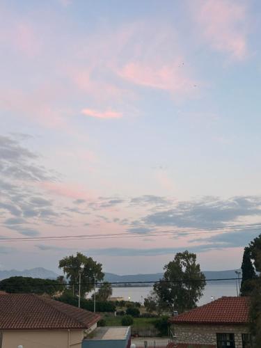 a view of the water from the roofs of houses at matarooms in Preveza