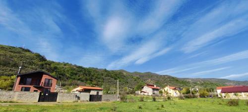 a group of houses in front of a mountain at Cozy House in Mtskheta