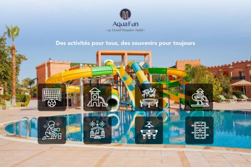 a water slide in a pool at a resort at Aquafun By Grand Mogador Agdal in Marrakech