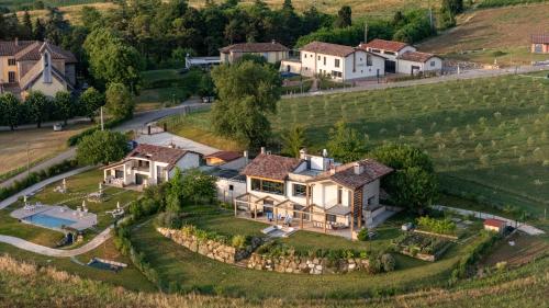 an aerial view of a large estate with a house at Il Viaggio Impresa Sociale in Bicchignano