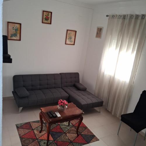 a living room with a couch and a coffee table at Cantinho da Familia in Avis