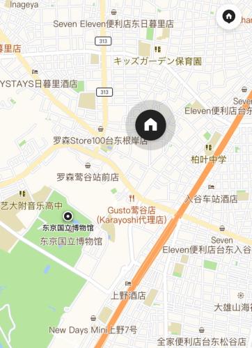 a map of the city ofuyagi at 渡边ビル103 in Tokyo