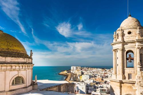 a view of the city of dubrovnik with a building at Crisol Chiclana in Chiclana de la Frontera