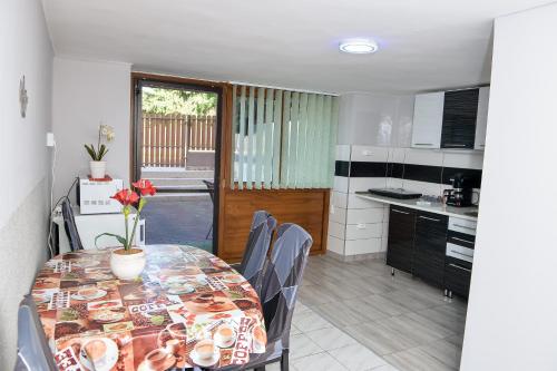 Kuchyň nebo kuchyňský kout v ubytování Hajnal Apartman