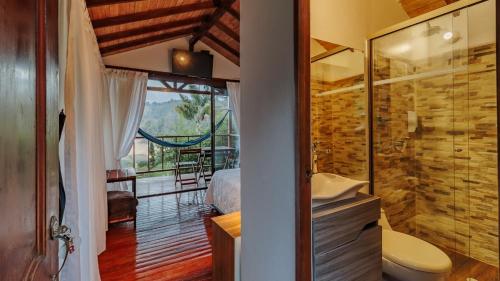 Koupelna v ubytování Hotel Pietrasanta