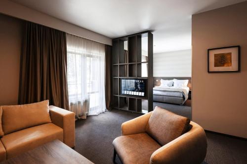 Posezení v ubytování Verkhovyna Resort Medical & Wellness