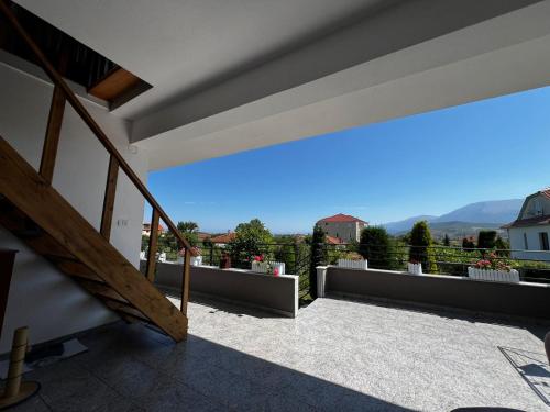a view from the balcony of a house at Vila L&D in Pogradec