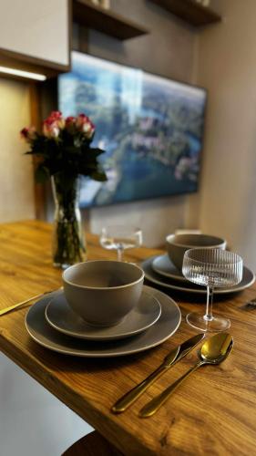 Kemudahan buat kopi dan teh di Apartament Forte Studio