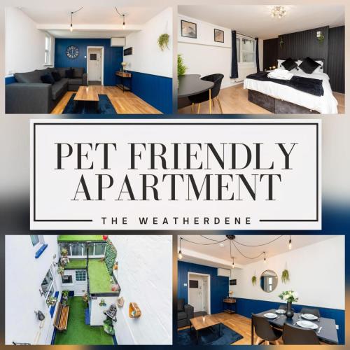 a collage of three pictures of a bedroom and a bed at Free Parking Coastal Modern One Bedroom Apartment in Great Yarmouth