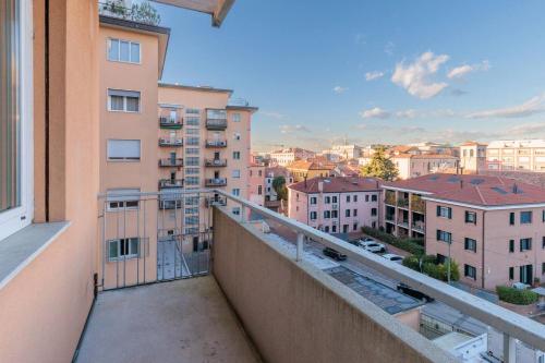 a view of a city from the balcony of a building at Hapton house Central 12 in Mestre