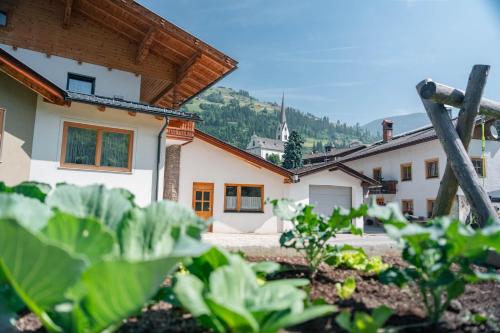 a house with a garden in front of it at Appartements Strutzer in Sillian