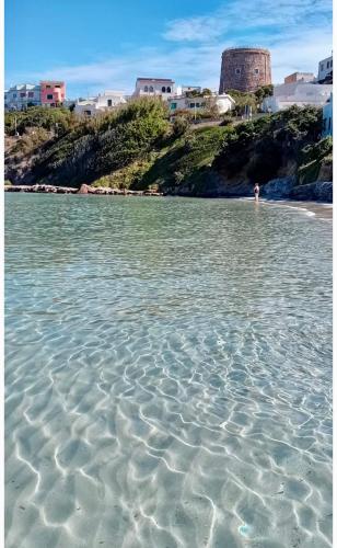 a person standing in the water on a beach at Casa di Nonna in Calasetta