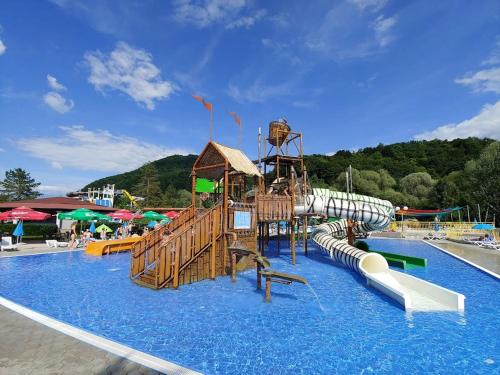 a water park with a water slide in a pool at Hiška Betnava - G115 in Podčetrtek