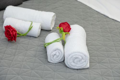 Giường trong phòng chung tại Red Roses Domus Rome