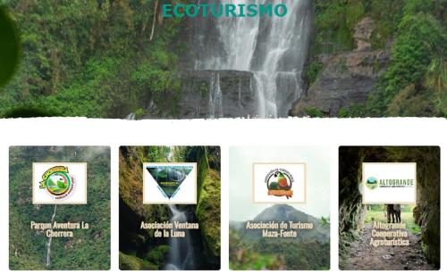 a collage of pictures of a waterfall at San Carlos Apartaestudio céntrico con cocina en Choachí in Choachí