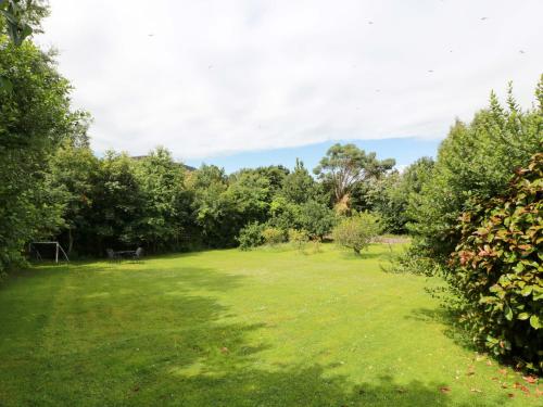 a large grassy field with trees in the background at Knockendoch in Dumfries