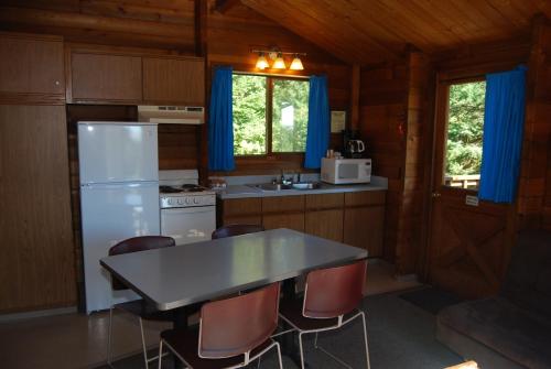 Kuchyň nebo kuchyňský kout v ubytování La Conner Camping Resort Beach Cabin 1