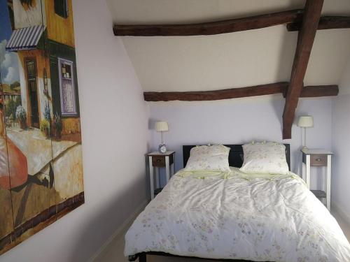 Postel nebo postele na pokoji v ubytování Maison Bretagne