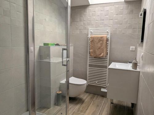 Bilik mandi di Gîte Chenevières - Village paisible avec parking privé - FR-1-584-384