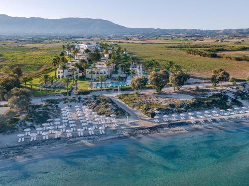 an aerial view of a resort with a beach at Grecotel Casa Paradiso in Marmari