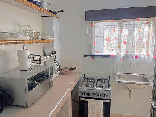 eine kleine Küche mit Herd und Spüle in der Unterkunft Lovely Homely APT 1BR in Kisumu