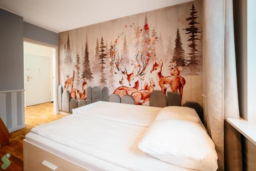 Ένα ή περισσότερα κρεβάτια σε δωμάτιο στο FAMILY NEST Premium 2 bedroom & Parking by stayly