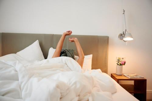 Hotel Haus Norderneyにあるベッド