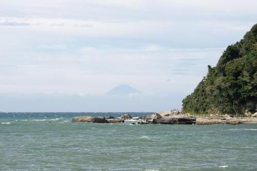 a view of a body of water with a mountain at MF bloom in Minamiboso