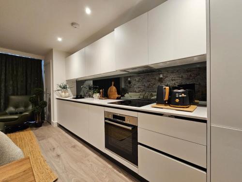 Η κουζίνα ή μικρή κουζίνα στο Modern Studio Near London