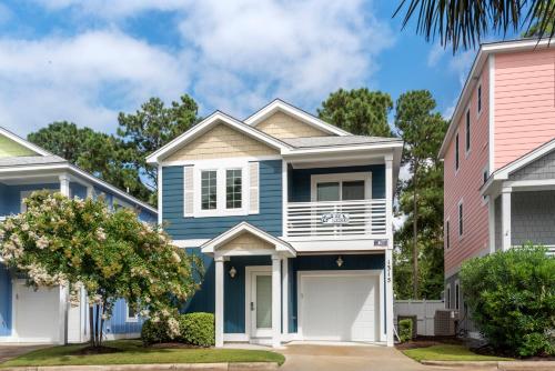 a house with blue and white at The E Gull Has Landed in Kill Devil Hills